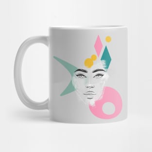 Abstract Art Face -  Retro Mid Century Modern Minimalist Mug